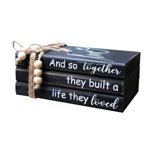Farmhouse Stacked Books / Love / Black