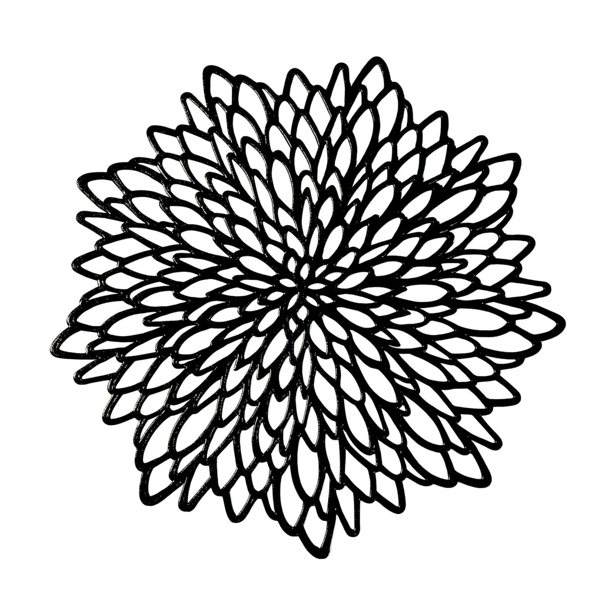 Snowkingdom Pack of 18 Black Placemats Washable Pressed Vinyl Laser Cut Dining Table Mats Round Floral Charger Decoration for Christmas Halloween Thanksgiving Wedding