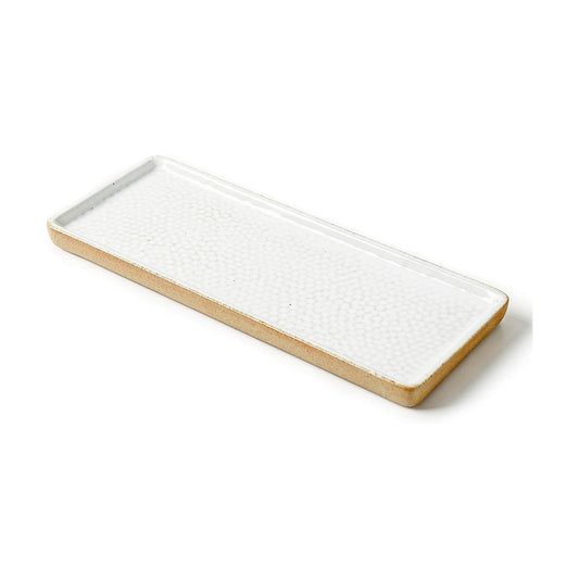 Vanity Tray / Rectangular Candle & Perfume Holder Organizer / White / 12 x 4.7 x 0.5