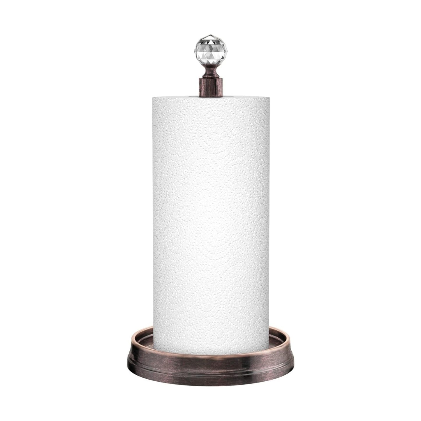 Kasunto Paper Towel Holder (with Crystal Ball) Steel Paper Towel Holder countertop，Paper Towel Holder Stand for Kitchen