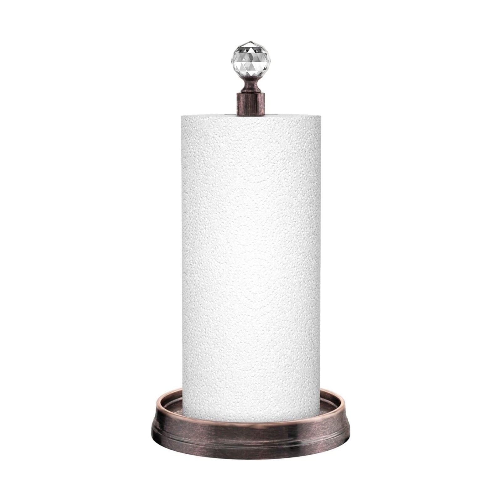 Kasunto Paper Towel Holder (with Crystal Ball) Steel Paper Towel Holder countertop，Paper Towel Holder Stand for Kitchen