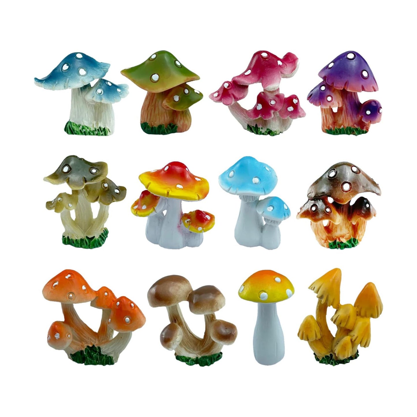 1.5 to Resin Mushroom / 1.8 Inch / Set of 12