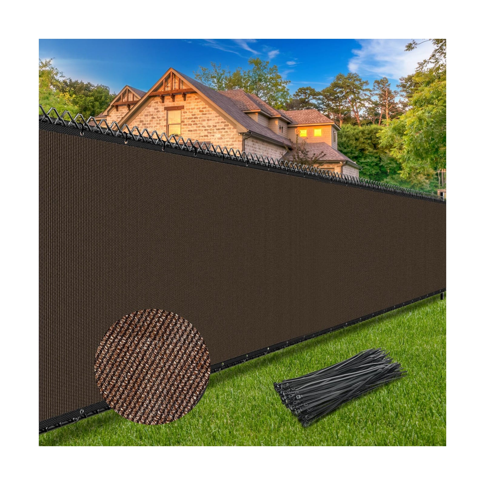 Privacy Fence Screen / 6' x 50 / Brown