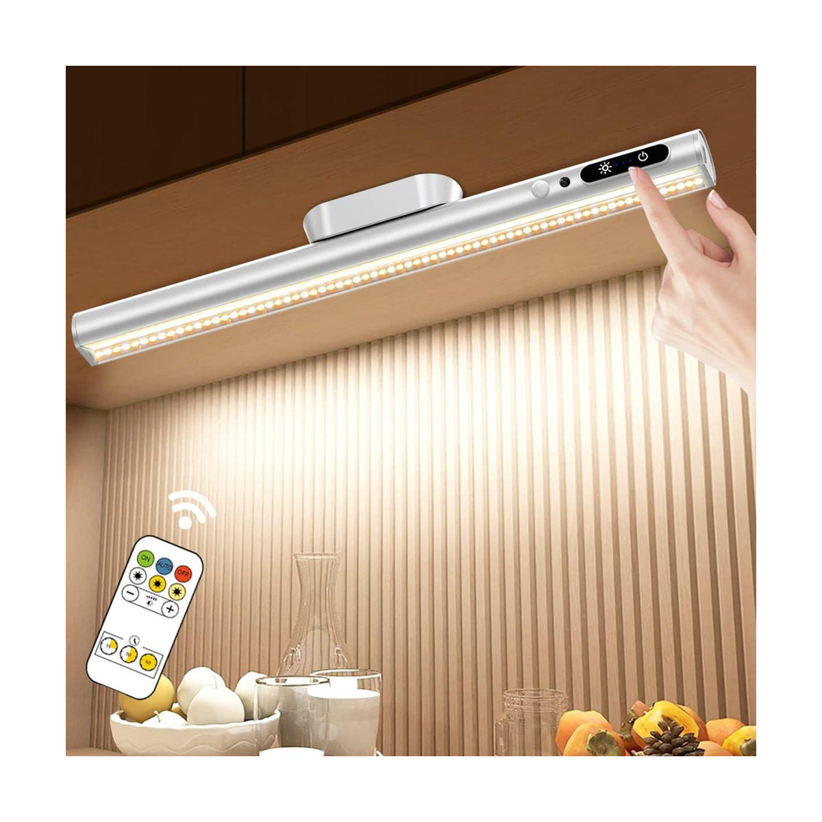 Hapfish Motion Sensor LED Light Bar Indoor,Under Cabinet Lighting Wireless | Rechargeable Magnetic Battery Powered