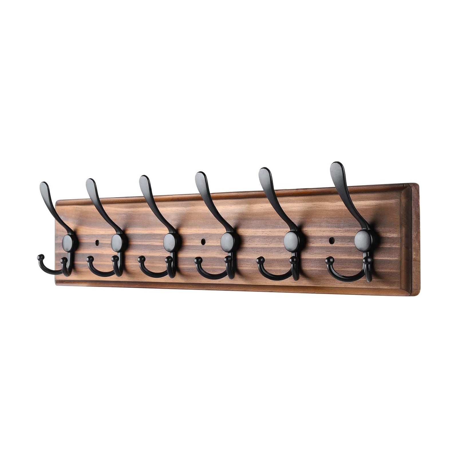 Coat Rack Wall Mount, Wooden Heavy Duty Coat Rack for Wall,6 Triple Coat Hanger Hooks for Hanging
