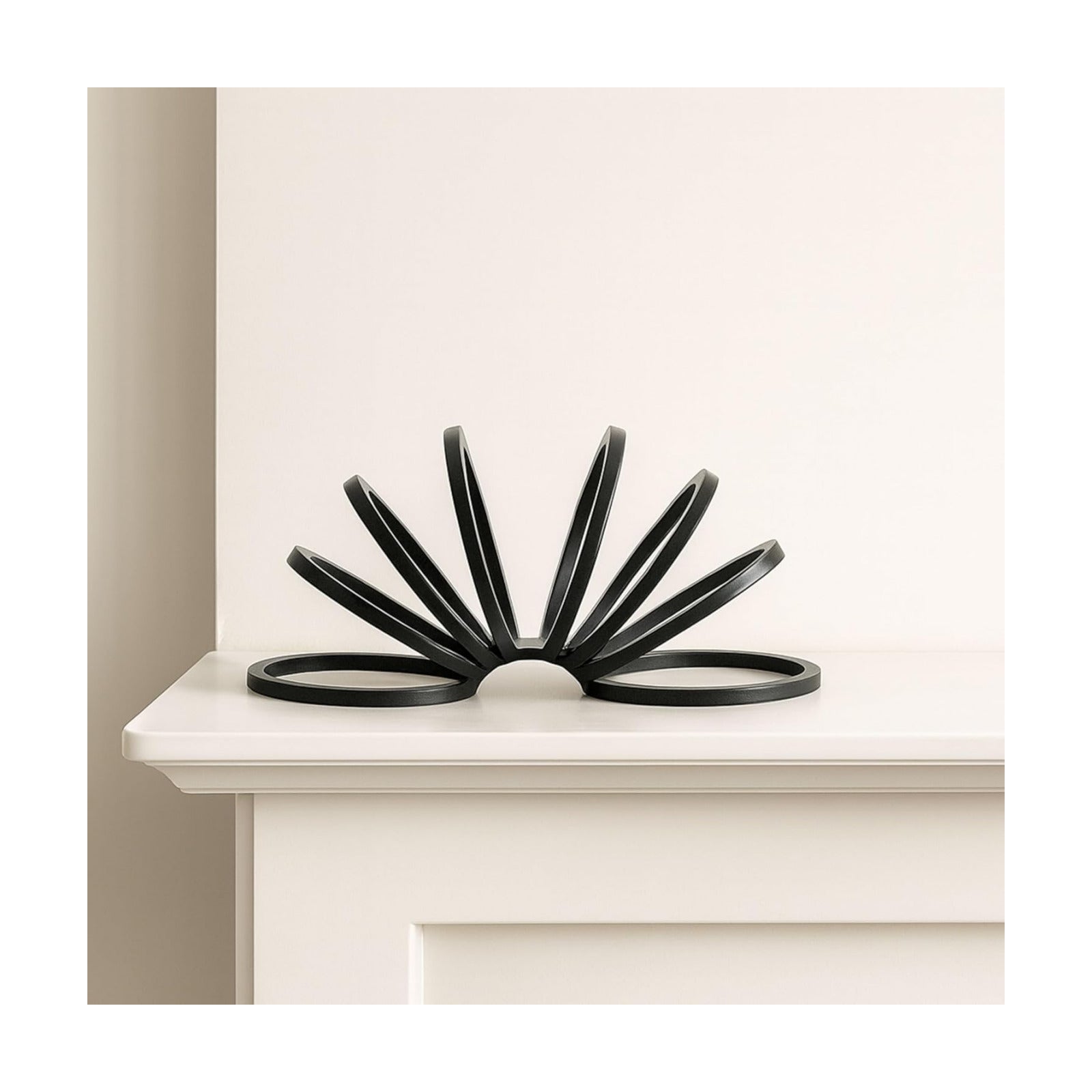 Metal Decorative Sculpture / 6.0" H / Black