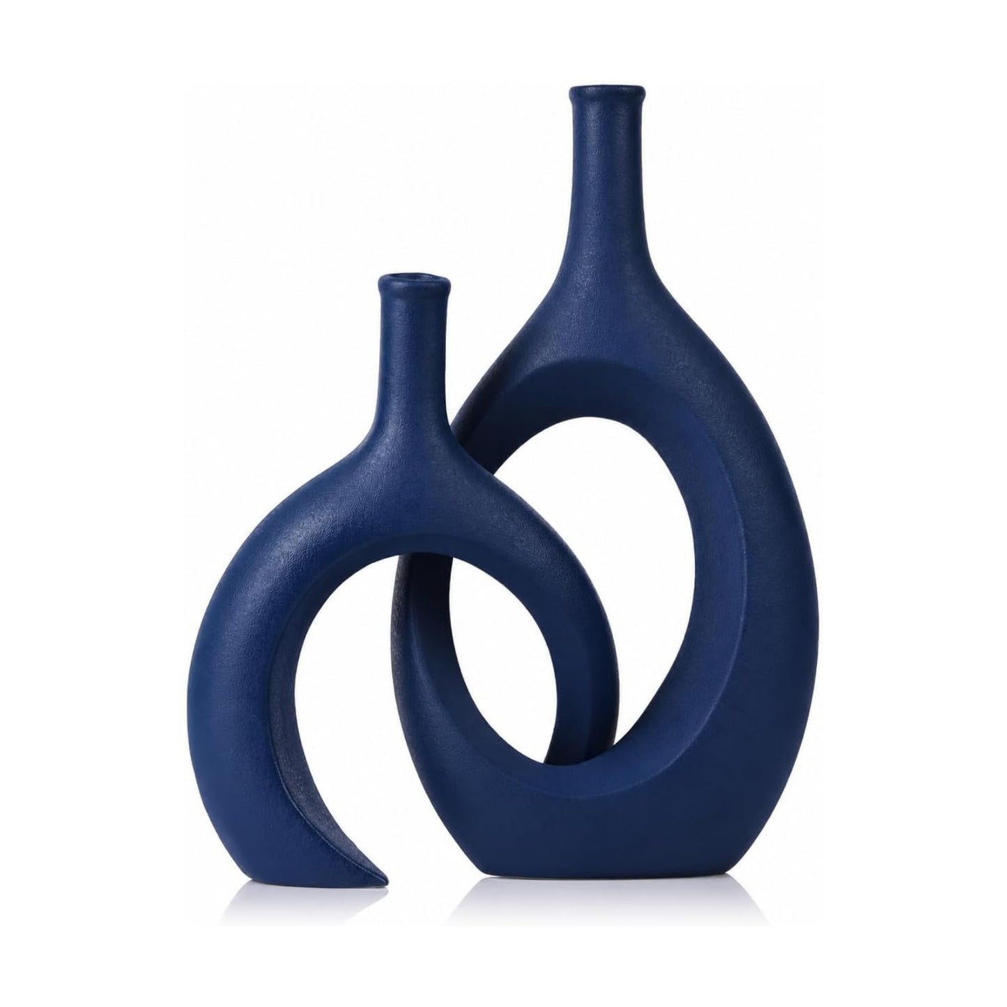Modern Snuggle and Huging Style Ceramic Vase for Pampas Grass / Blue / Set of 2