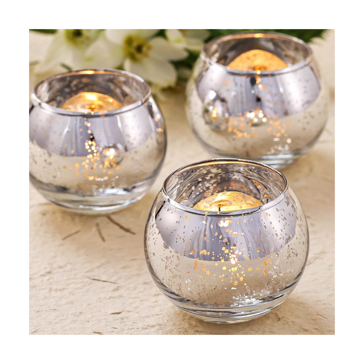 Volens 24PCS Silver Votive Candle Holders for Table Centerpieces
