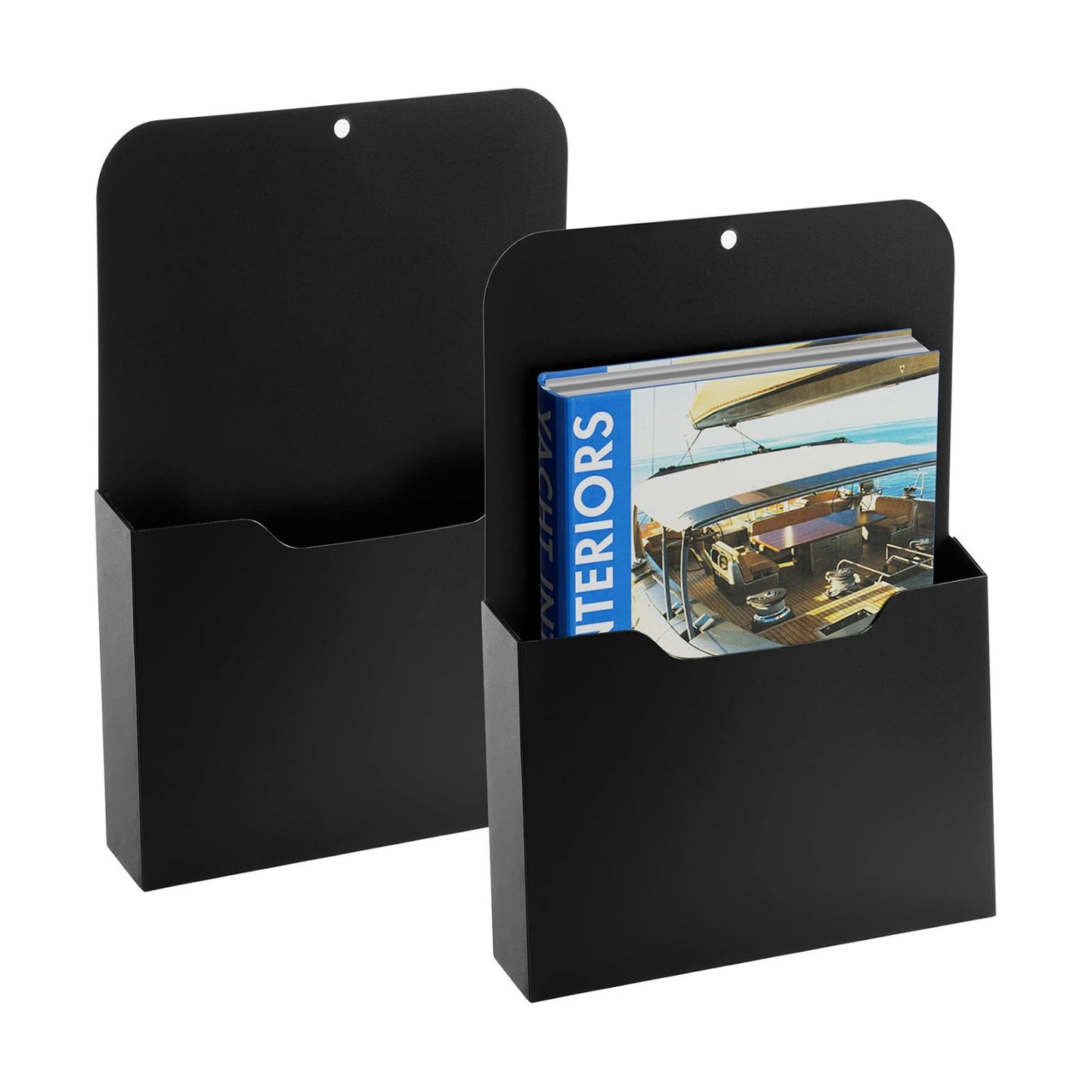 Marbrasse 2 Pack Magnetic File Holder - Paper Holder, Pocket Organizer,Hanging Wall File Organizer Office Supplies