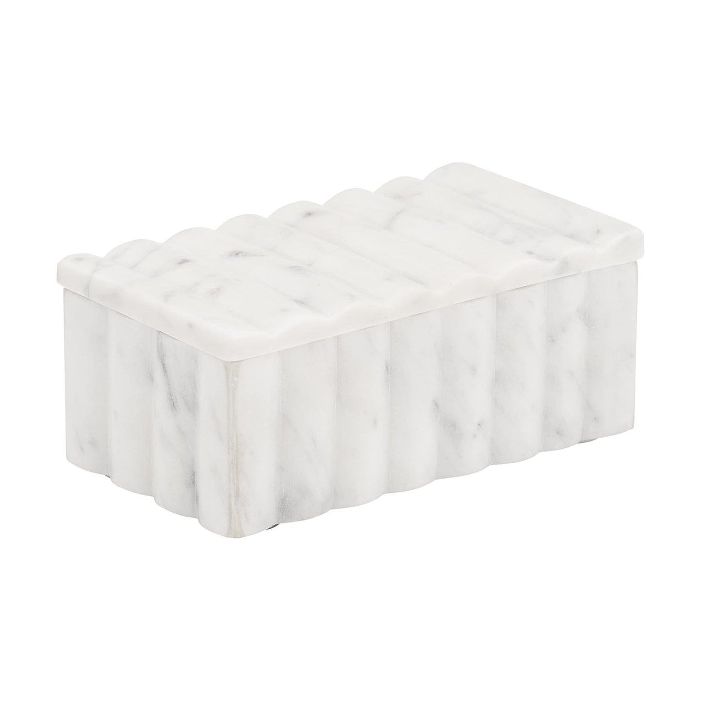 Sculpted Fluted Home Organizer Keepsake Boxes for Jewelry
