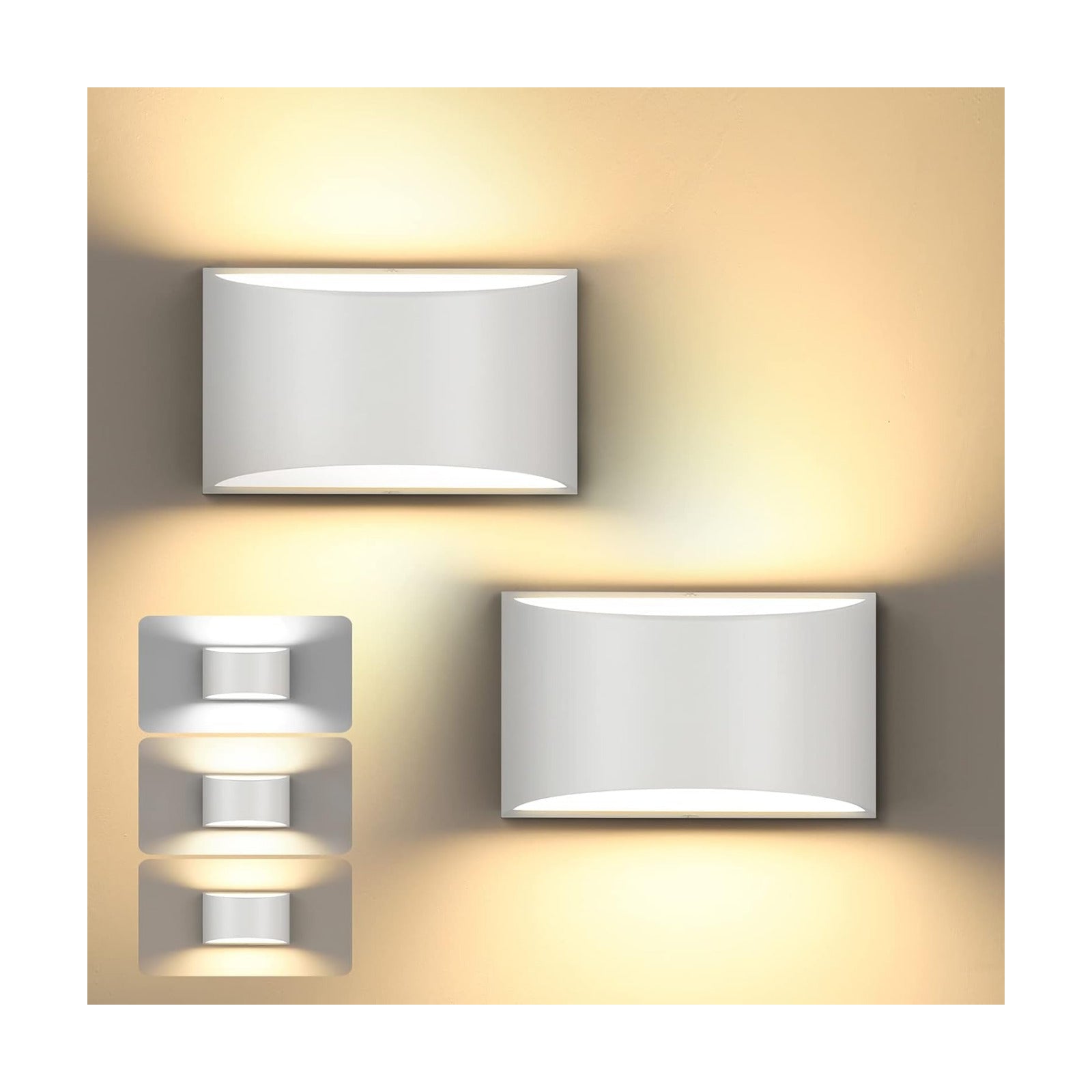 TRLIFE Dimmable Wall Sconces, 3000K/4000K/6000K Selectable Modern Wall Sconce 12W LED Aluminum Wall Mounted Light Set