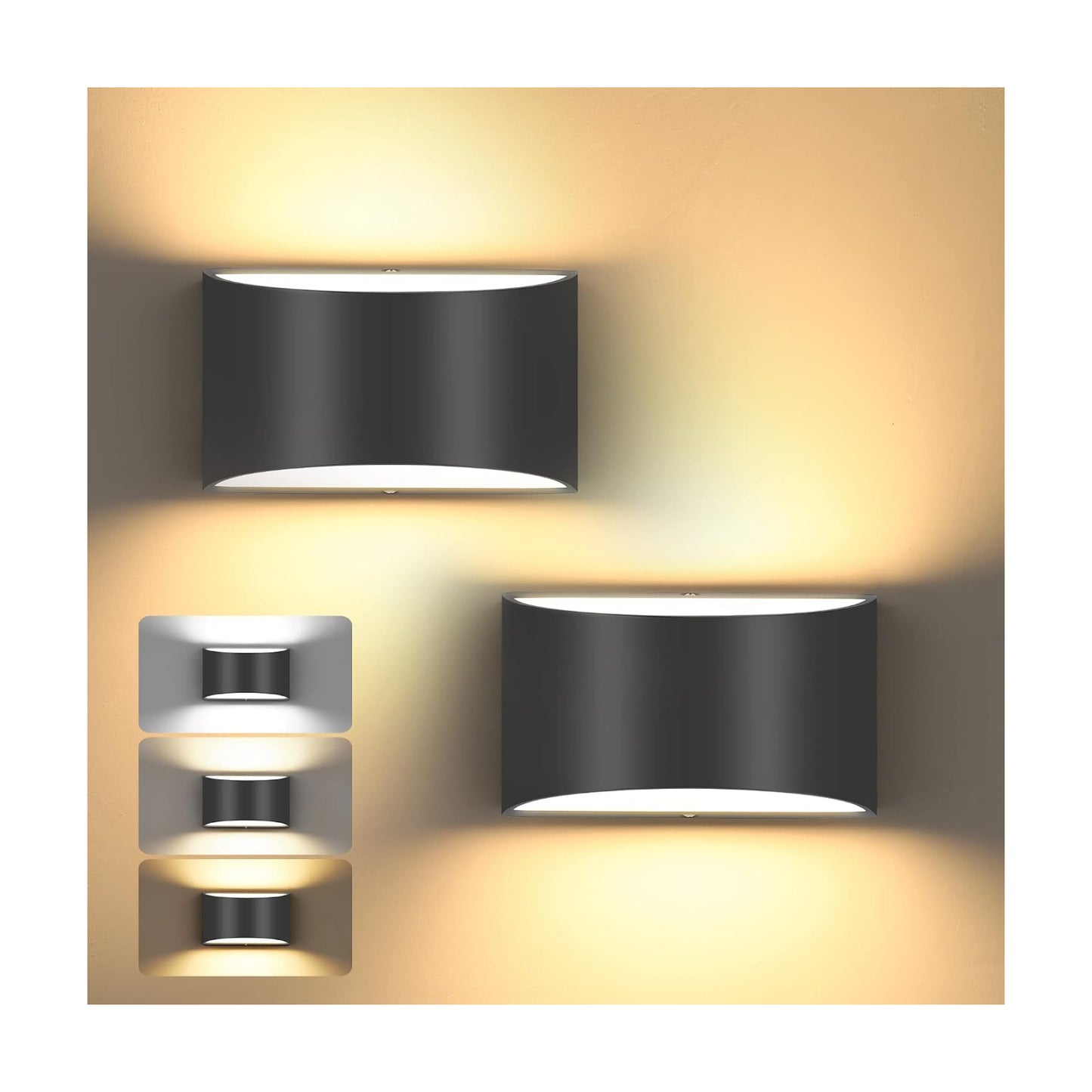 TRLIFE Modern Wall Sconces, 3000K/4000K/6000K Selectable and Dimmable LED Wall Sconce 12W Aluminum Wall Mounted Light