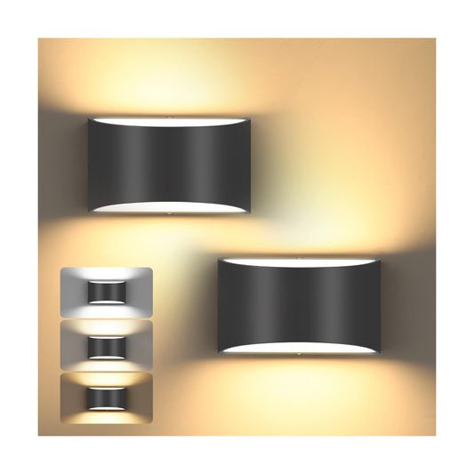 TRLIFE Modern Wall Sconces, 3000K/4000K/6000K Selectable and Dimmable LED Wall Sconce 12W Aluminum Wall Mounted Light