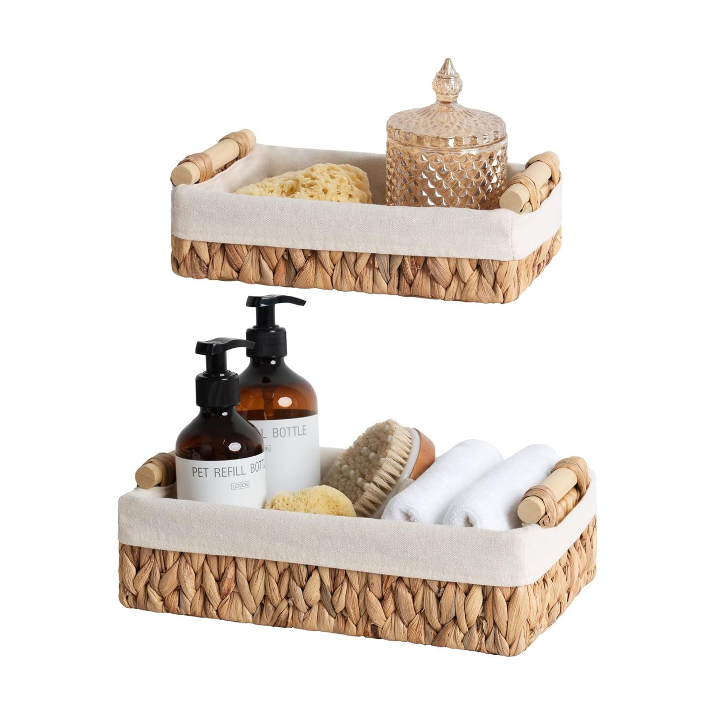 Wicker Bathroom Basket for Toilet Tank Top / Natural