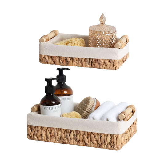 Wicker Bathroom Basket for Toilet Tank Top / Natural