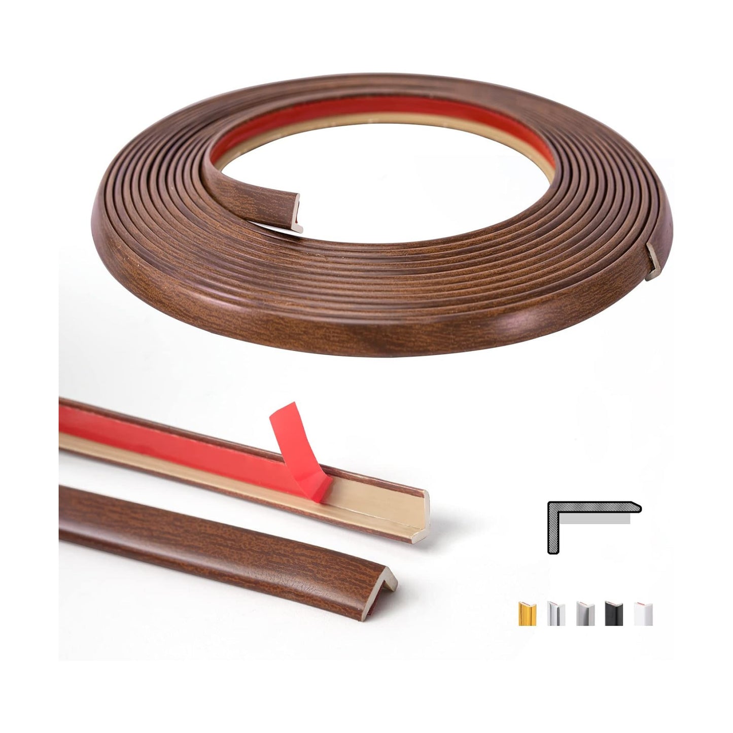 Outside Vinyl Corner Trim Peel and Stick for Tile and Wall Edges / Cherry / 20 Inch
