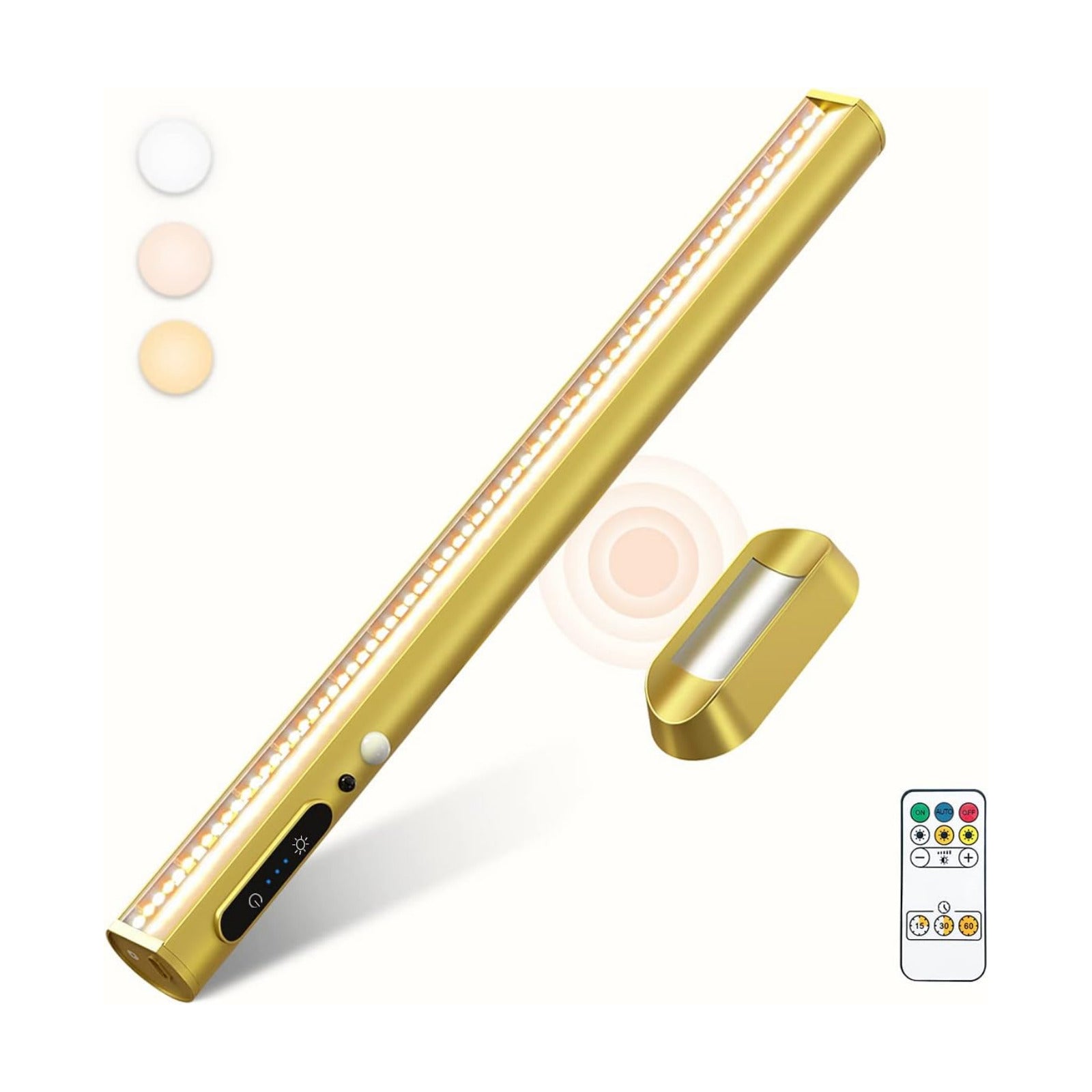 Battery Powered Operated Wall Strip Light with Motion Sensor | LED Light Bar, Rechargeable Magnetic Under Cabinet