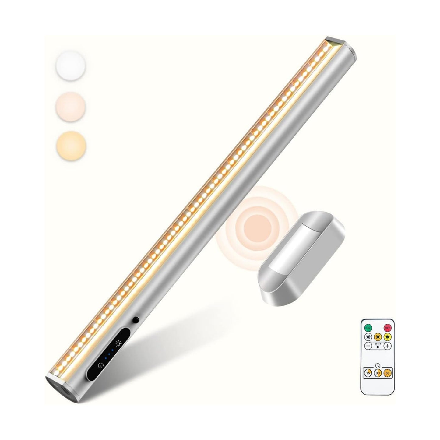 Rechargeable Magnetic LED Light Bar, 4000mAh Wireless Closet Light | Under Cabinet Lighting, Battery Powered Operated