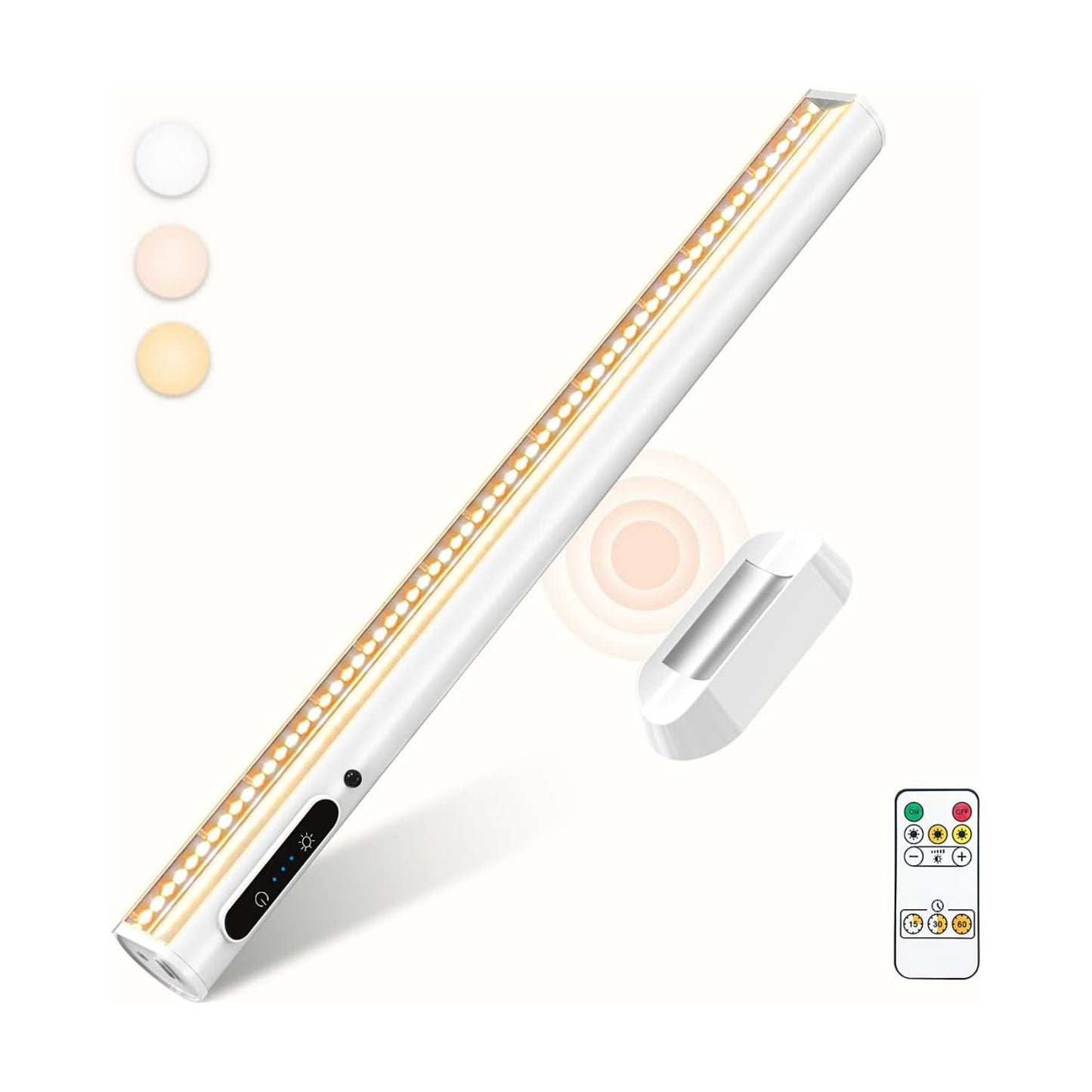 Rechargeable Magnetic LED Light Bar, 4000mAh Wireless Closet Light | Under Cabinet Lighting, Battery Powered Operated