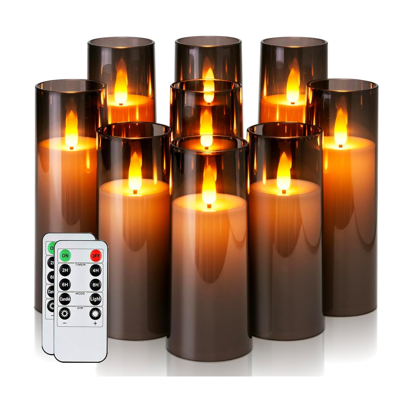 Homemory Decorative Flameless Candles, Battery Operated Candles with Remote & Timer, Flickering Led Pillar Candles