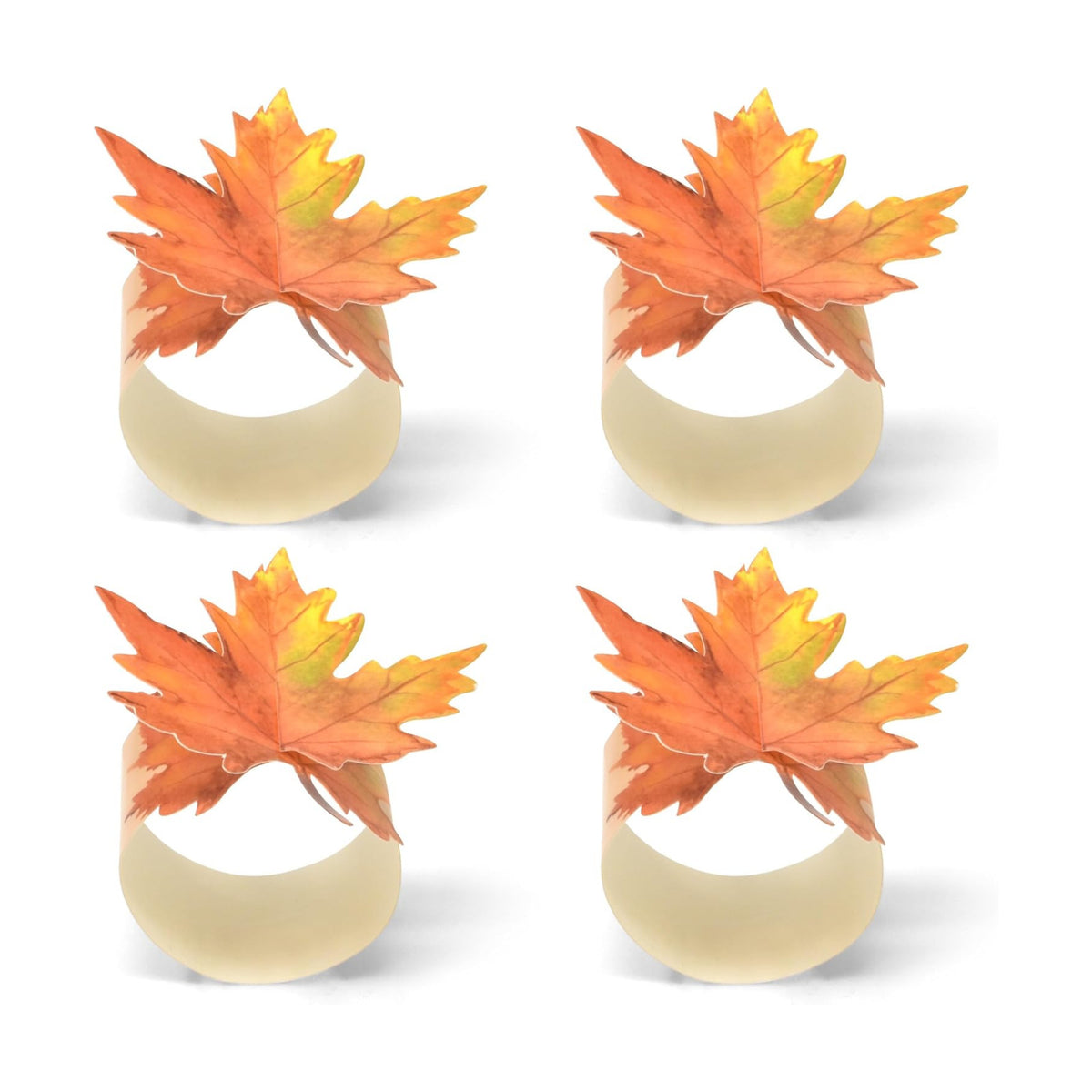 100 Thanksgiving Paper Napkin Rings Disposable Maple Leaf Holders