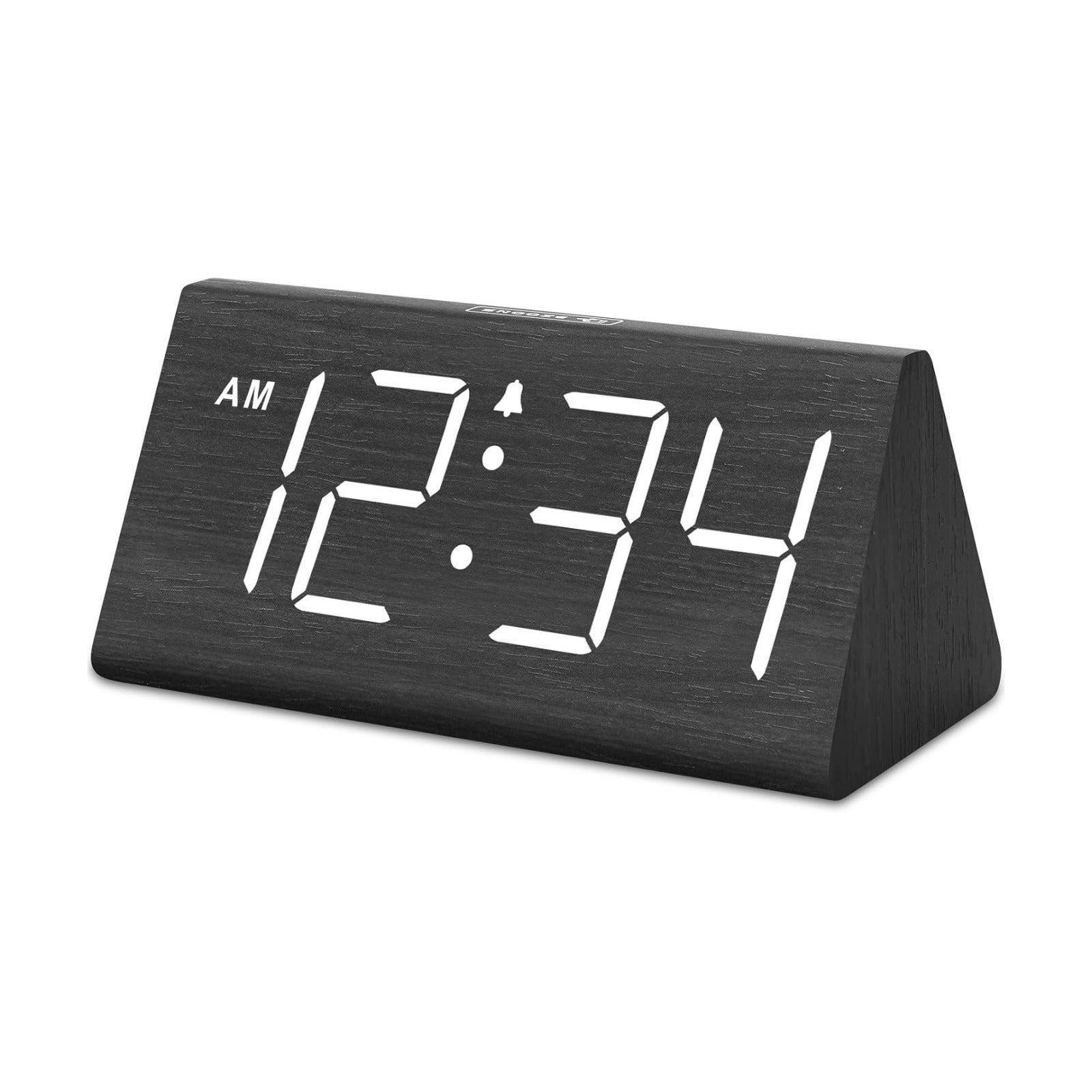 DreamSky Wooden Digital Alarm Clock for Bedroom Living Room, Large Numbers