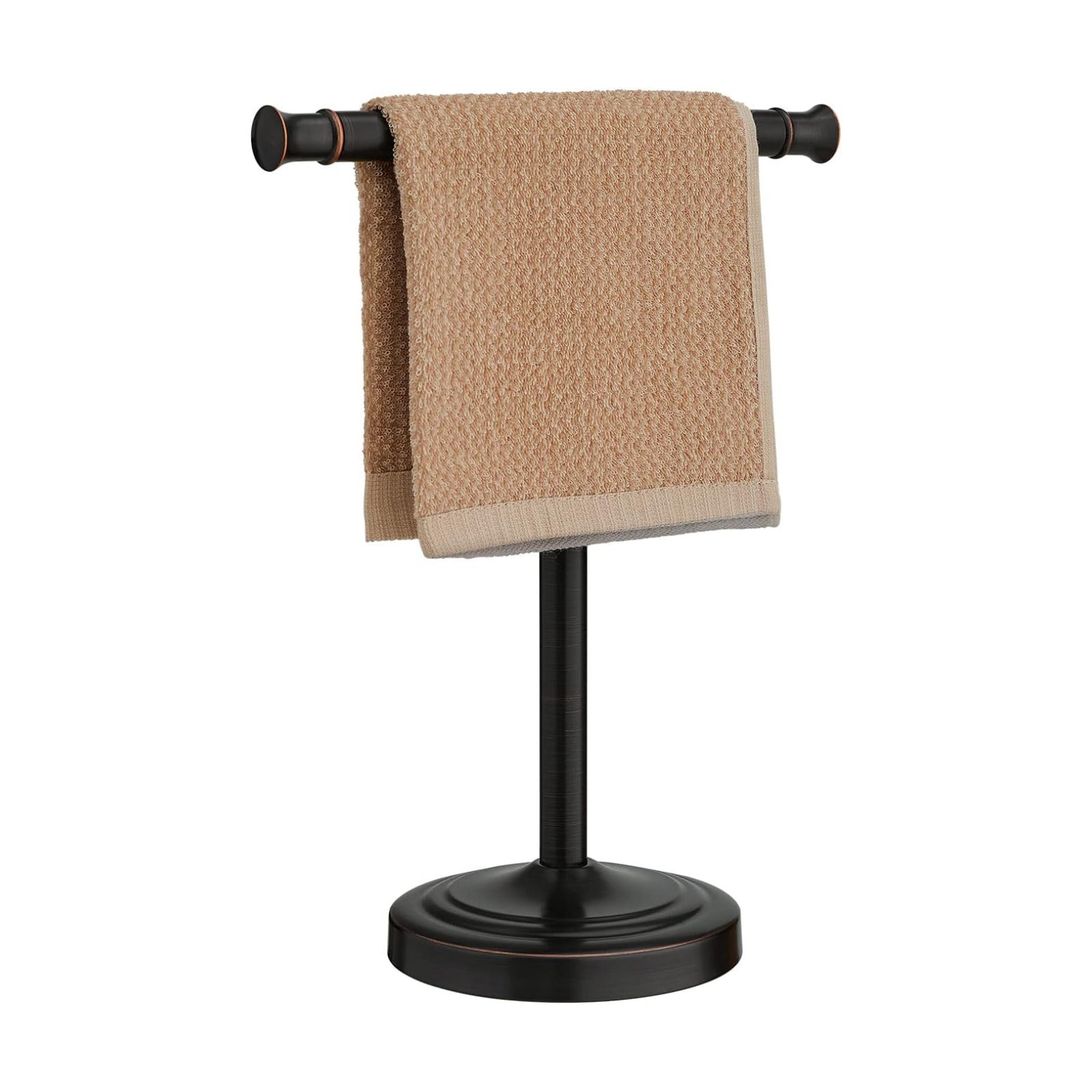RUMOSE Oil Rubbed Bronze Hand Towel Holder Stand Countertop Towel Rack | 13 Inch Bathroom Kitchen Vanity T-Shape Towel