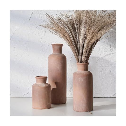 Ceramic Rustic Farmhouse Vase / Terracotta / Set of 3
