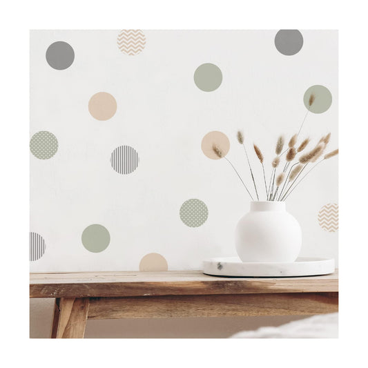 Boho Polka Dot Wall Decals / Boho Ripple-b / 12 Sheets / Set of 72
