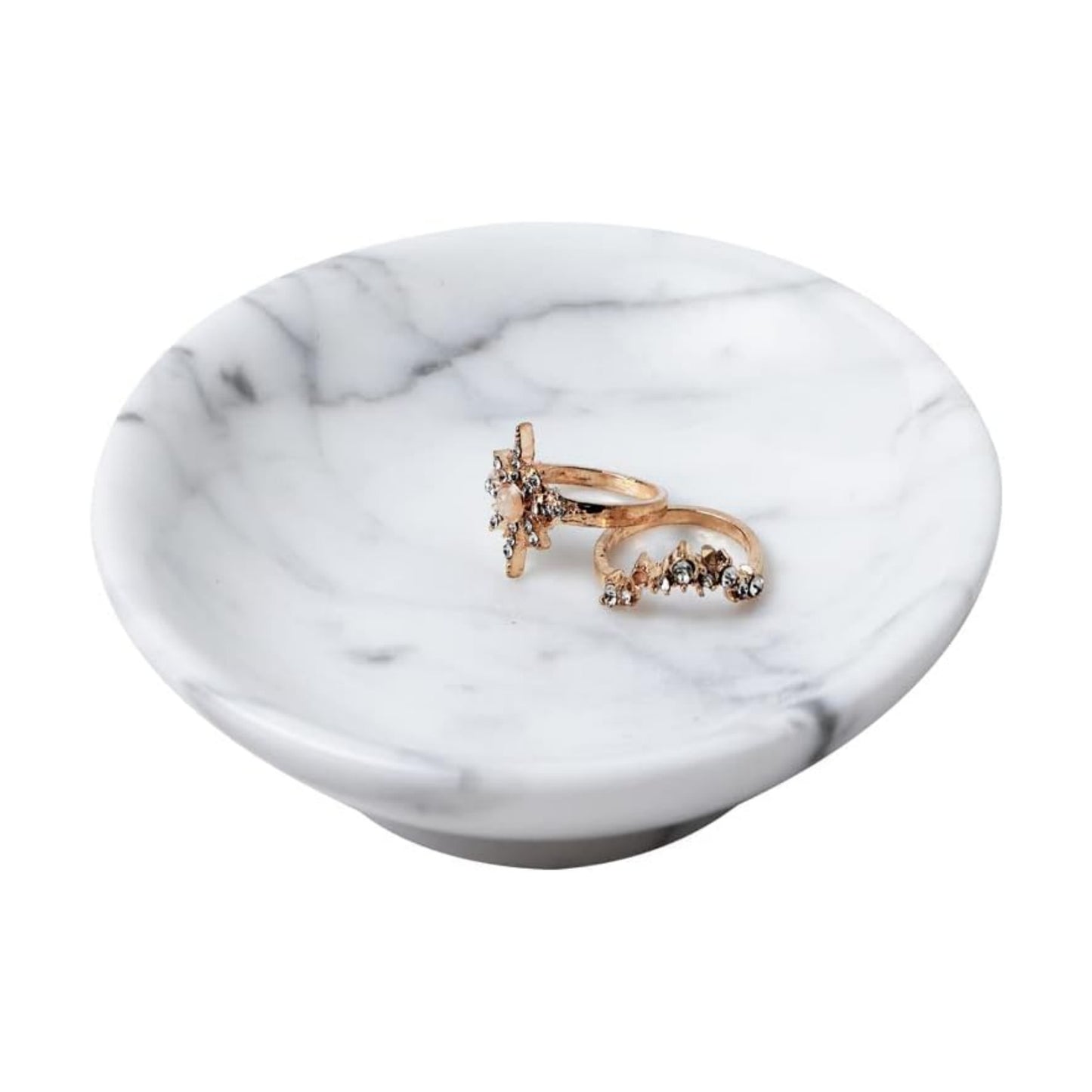 Ring Holder / Trinket Tray / 4.33" R / Carrara White