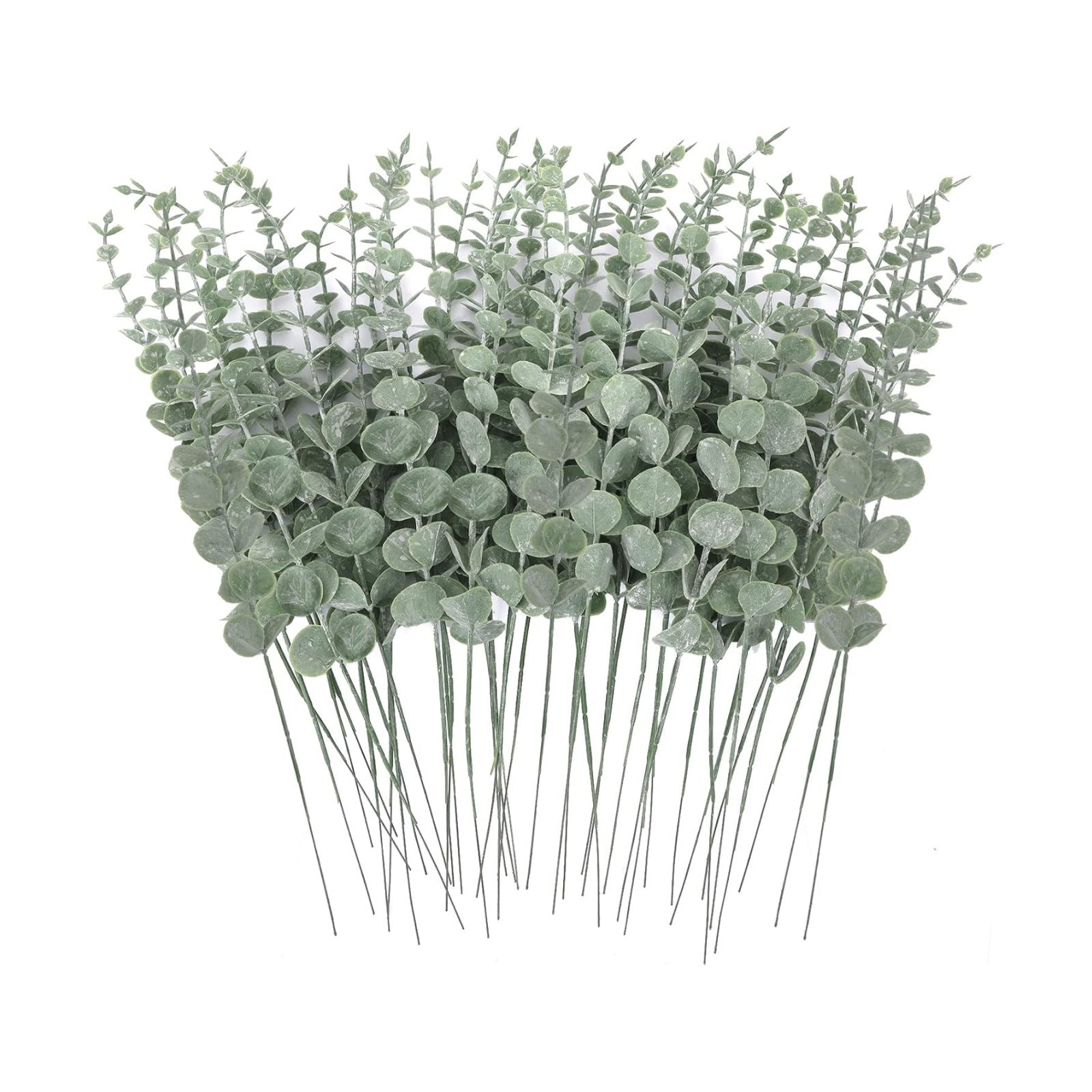 Artificial Eucalyptus Stems Fake Eucalyptus Leaves Stems Real Touch Leaf / Grey Green / Set of 80