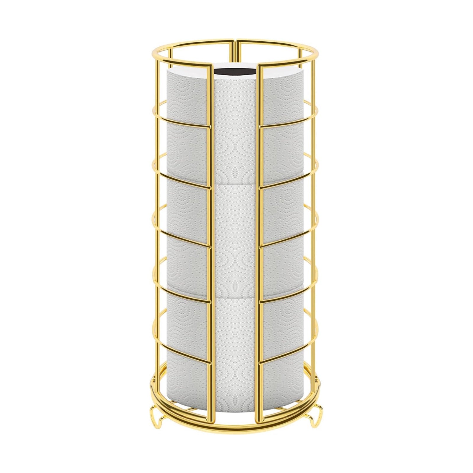 NearMoon Toilet Paper Organizer Stand, Free Standing 3 Rolls Tissue Storage, Metal Bathroom Accessory, Rustproof Toilet