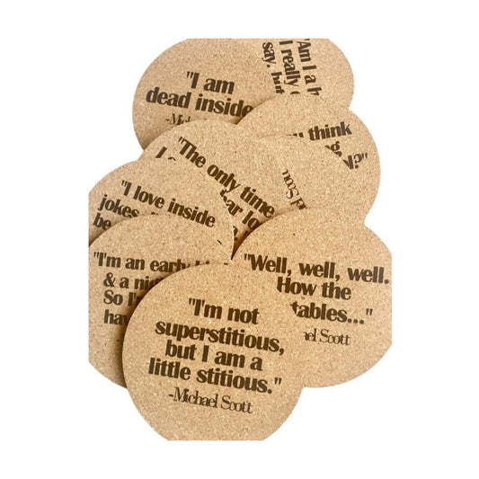 Bar Coaster Set / Set of Ten The Office Michael Scott Quote Cork Coasters