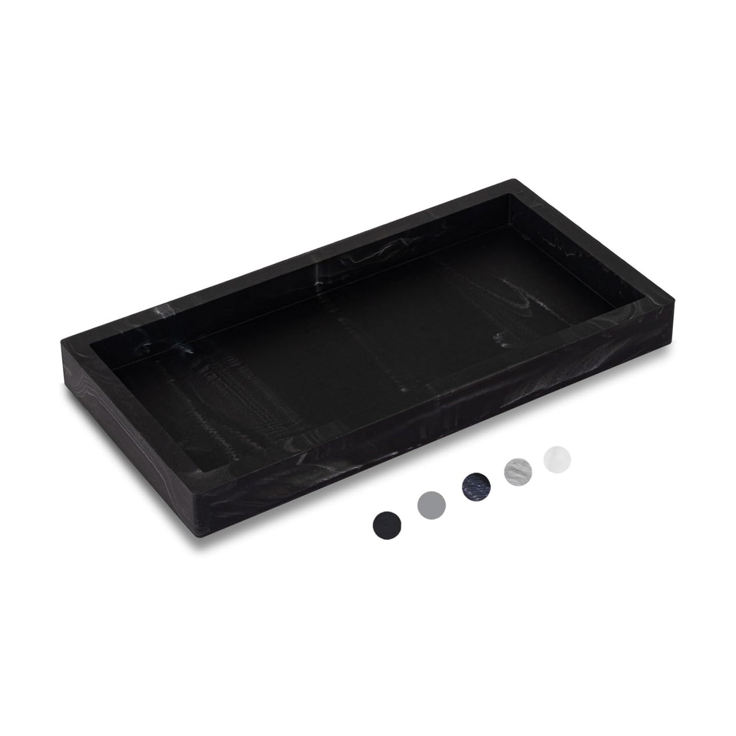 Slicone Vanity Trays / Marble Black / 9.8 x 4.7