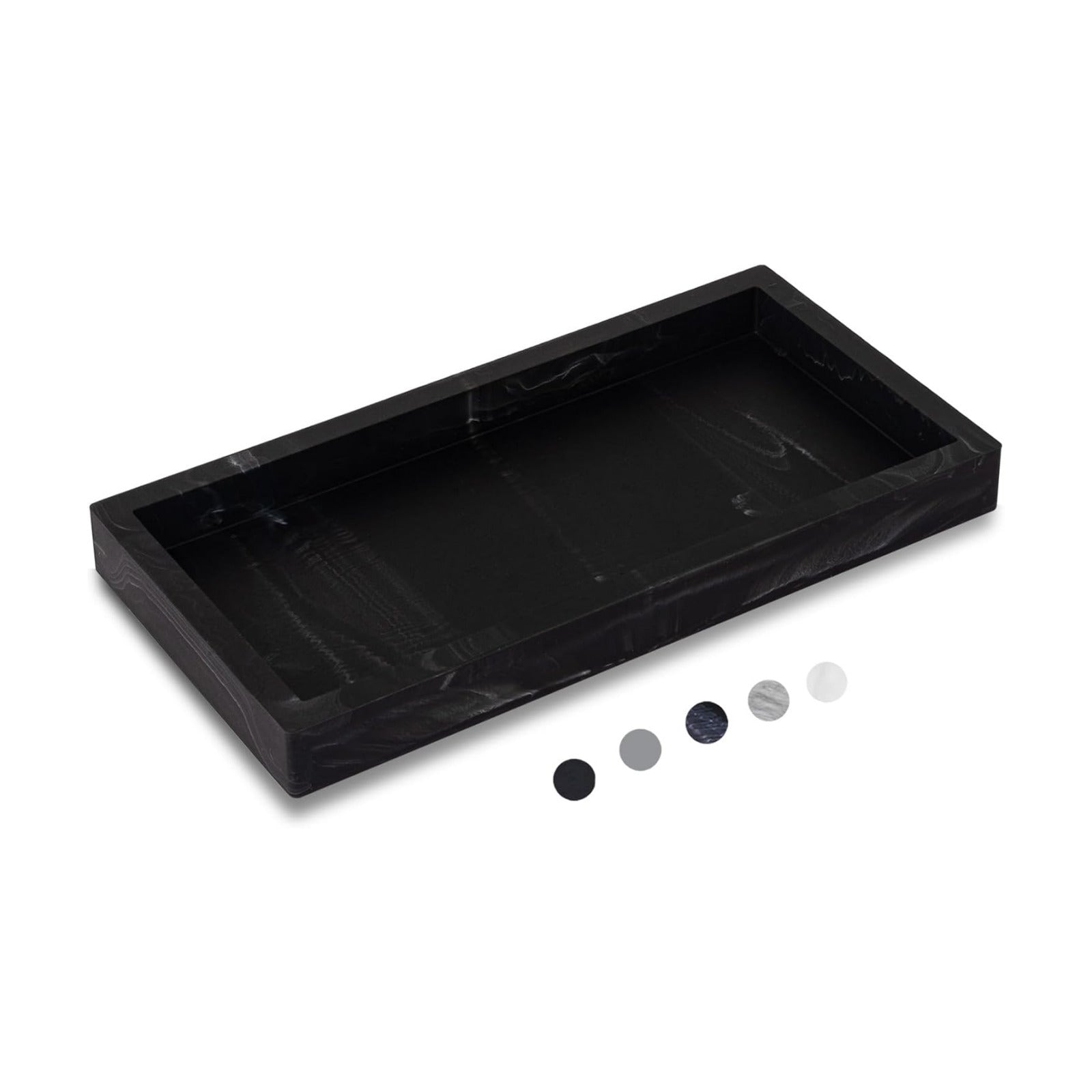 Slicone Vanity Trays / Marble Black / 9.8 x 4.7