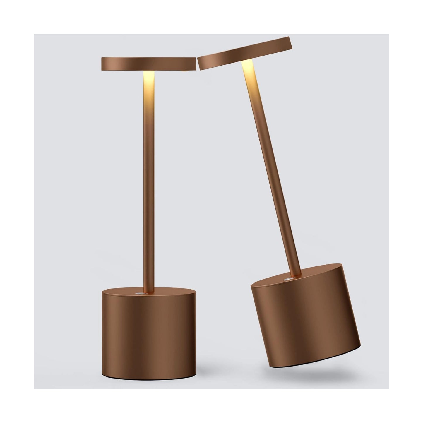 2Pack Cordless Rechargeable LED Restaurants Outdoor Table Lamp | Battery 5000mAh Metal USB Portable Powered Desk Lamp