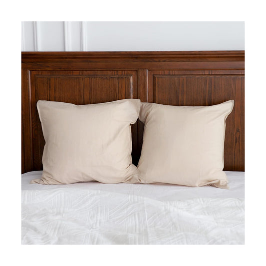Linen Euro Shams Basic Style Solid Color Flax Cotton Blend Decor / 24 x 24 / Linen/beige / Set of 2