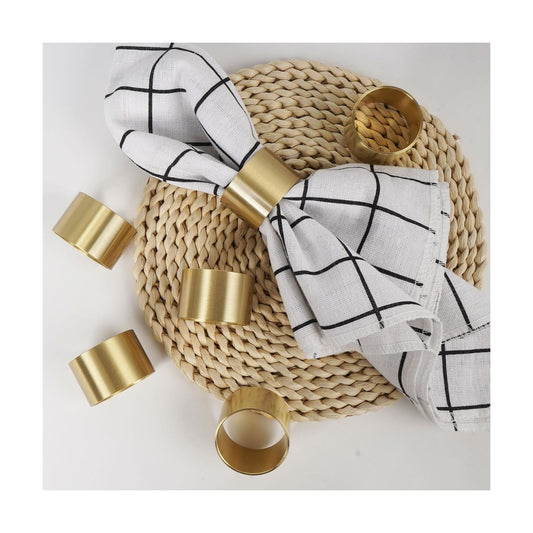Solid Brass Napkin Rings Set of 6 Natural Brass Color Ring Retro Style Dining Table Decor Centerpiece Serviette Rings