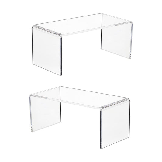 Display Stand / 2 PC Acrylic Risers / 8''x 4''x 4.5 / Clear / Set of 2