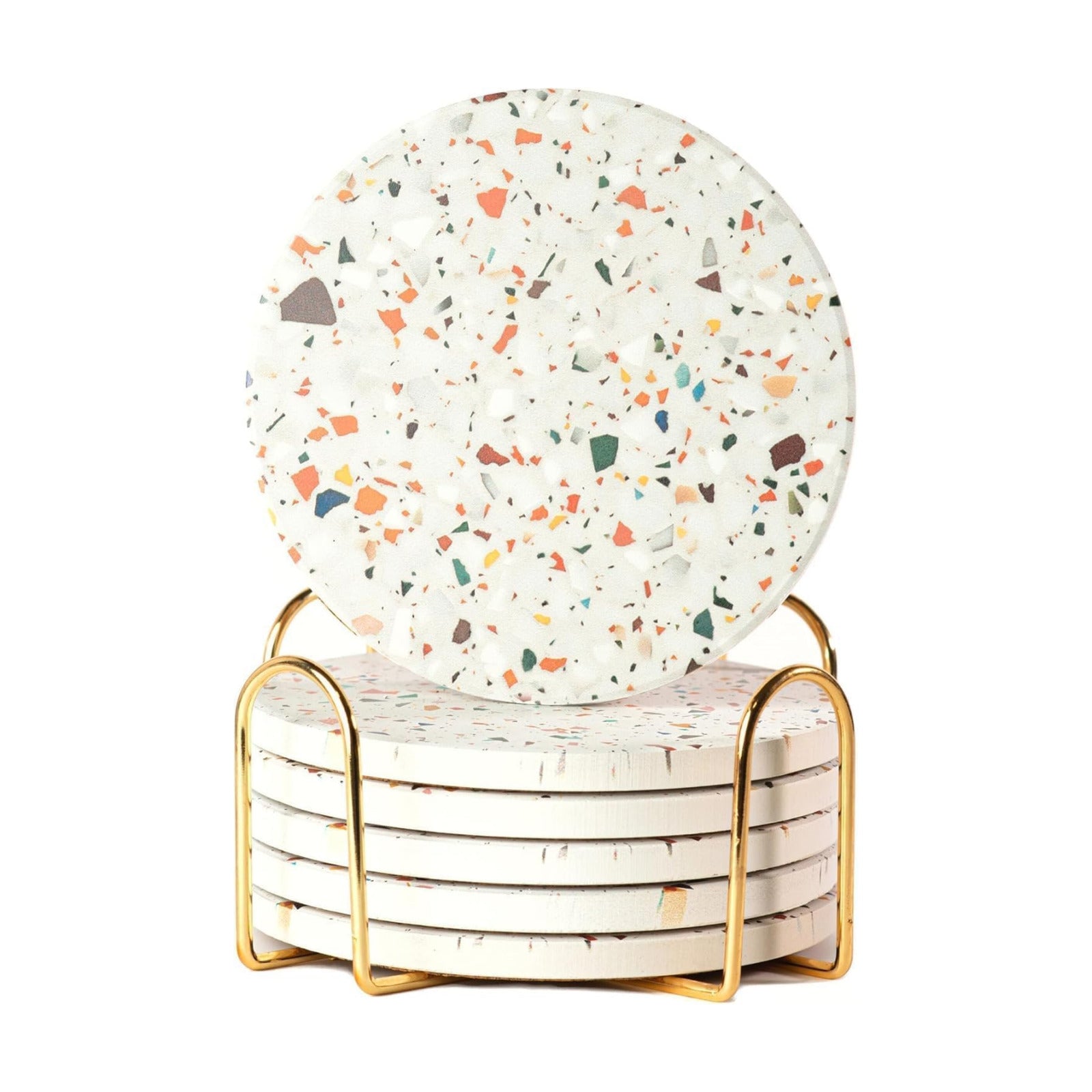 Mid Century Boho Coaster / Marble / Set of 6