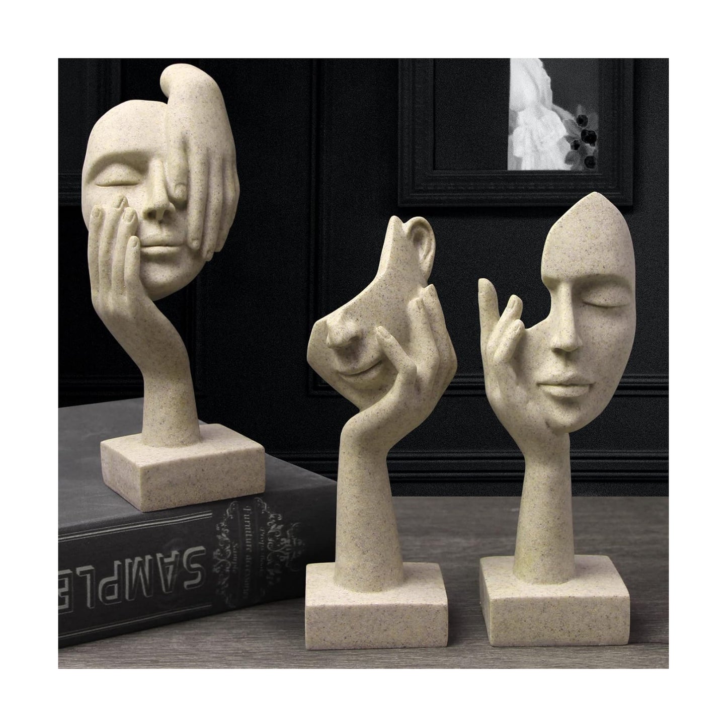 3 Pcs Thinker Statue,Modern Home Sculptures,Collectible Figurines