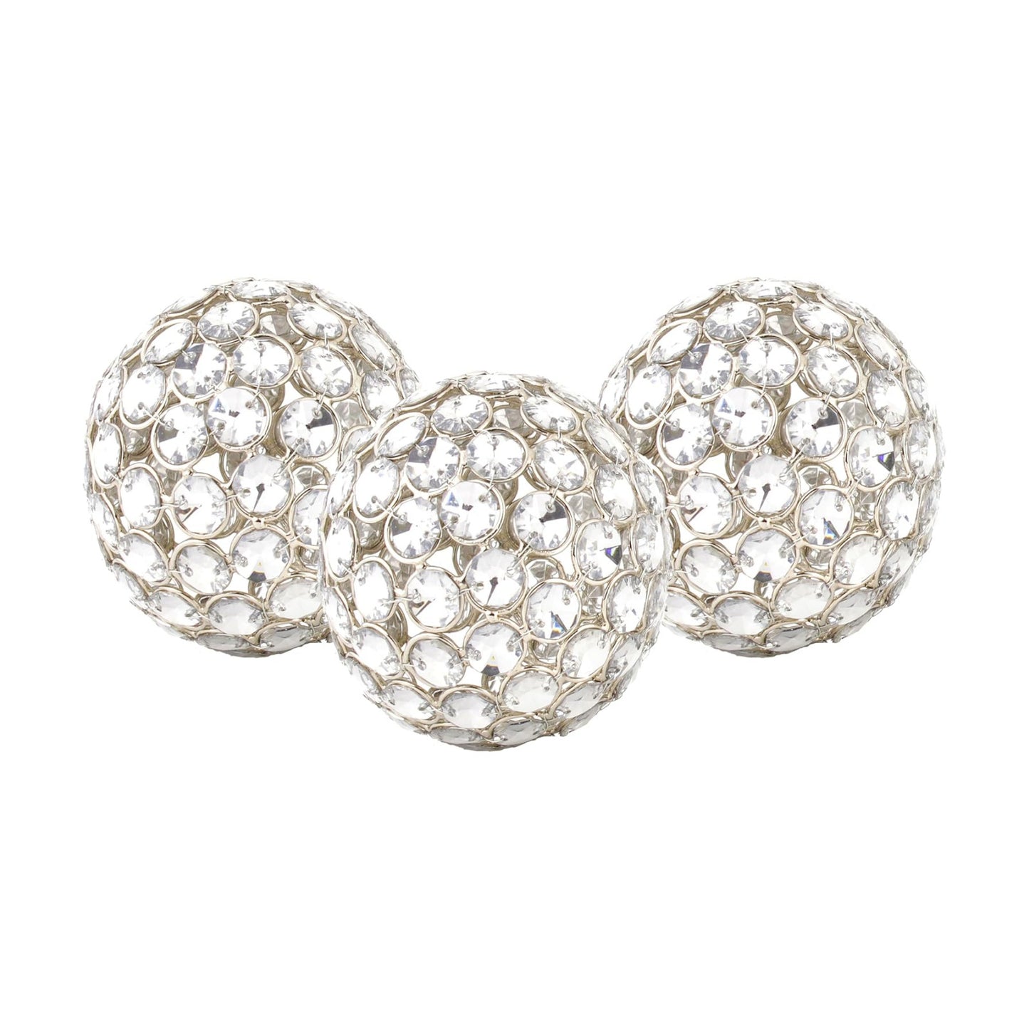 Decorative Metal Sphere / Silver / 4 Inch / Set of 3