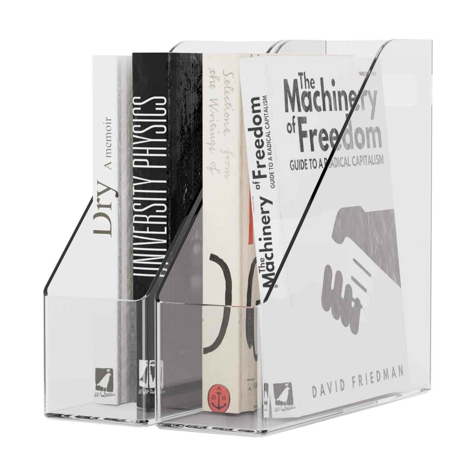 Magazine Holder, Clear Plastic Vertical File Magazine Organizer, Desktop File Magazine Book Storage Shelf for Office