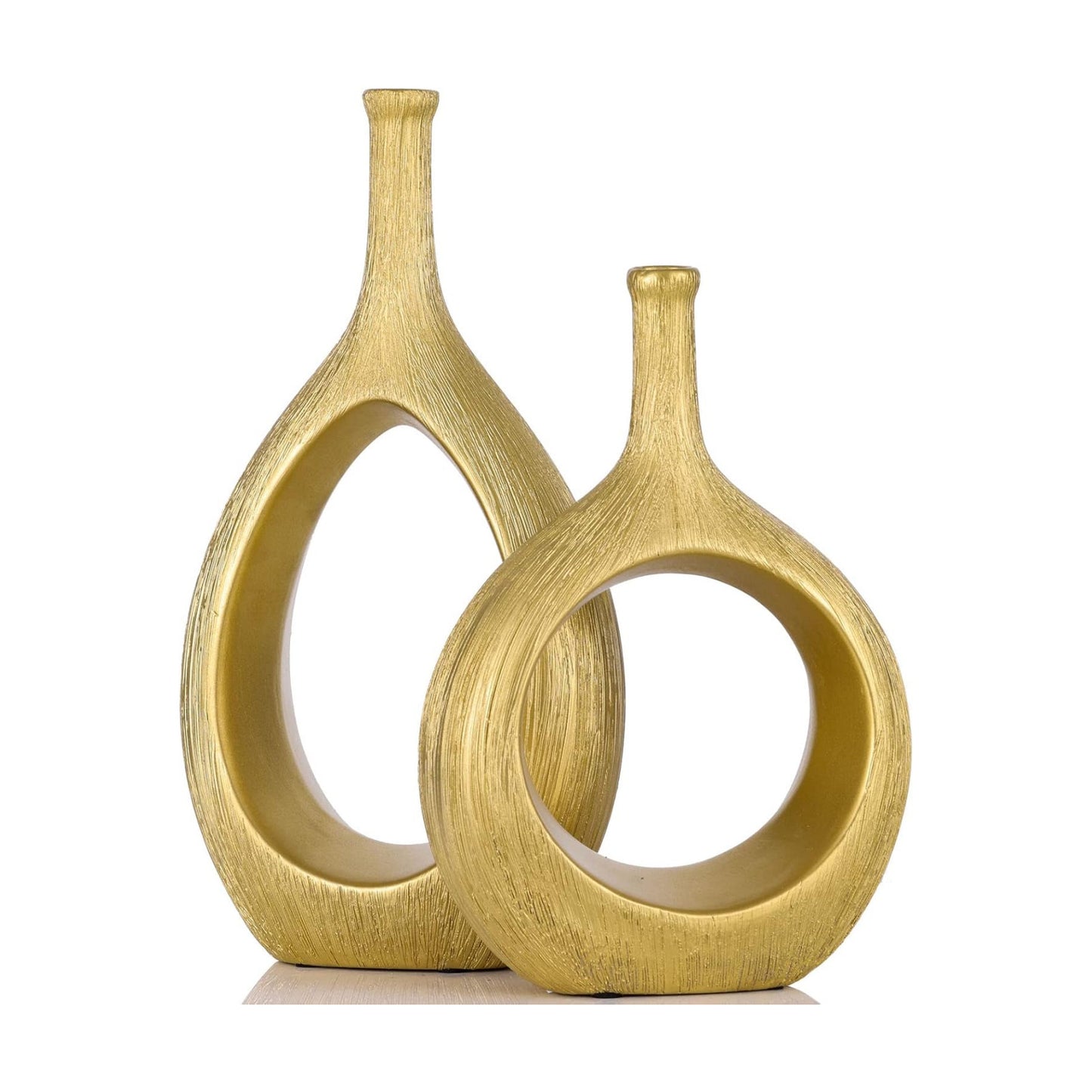 Ceramic Vase Set 2 / Brushed Gold