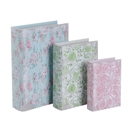 Wooden Book Box / 3 x Spring Flowers / Set of 3