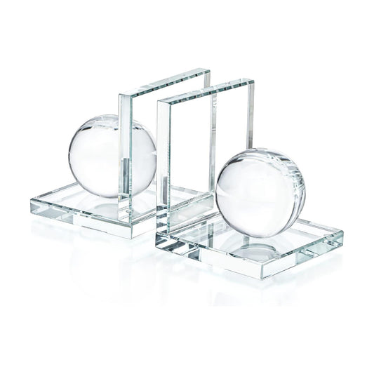 Book / 1 Pair Crystal Bookends / Ball