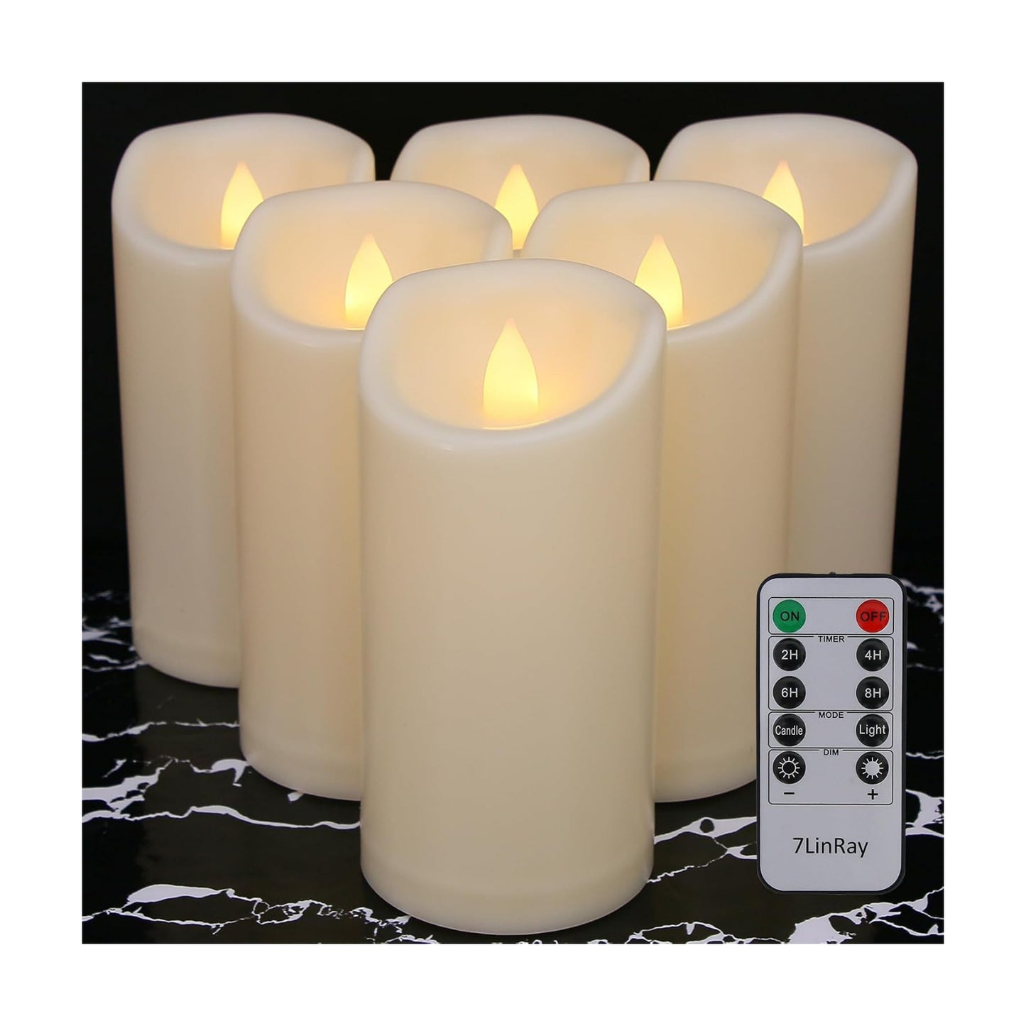 Waterproof Flameless Candles with Remote and Timers, Outdoor Indoor Flickering Battery Operated LED Pillar Candles