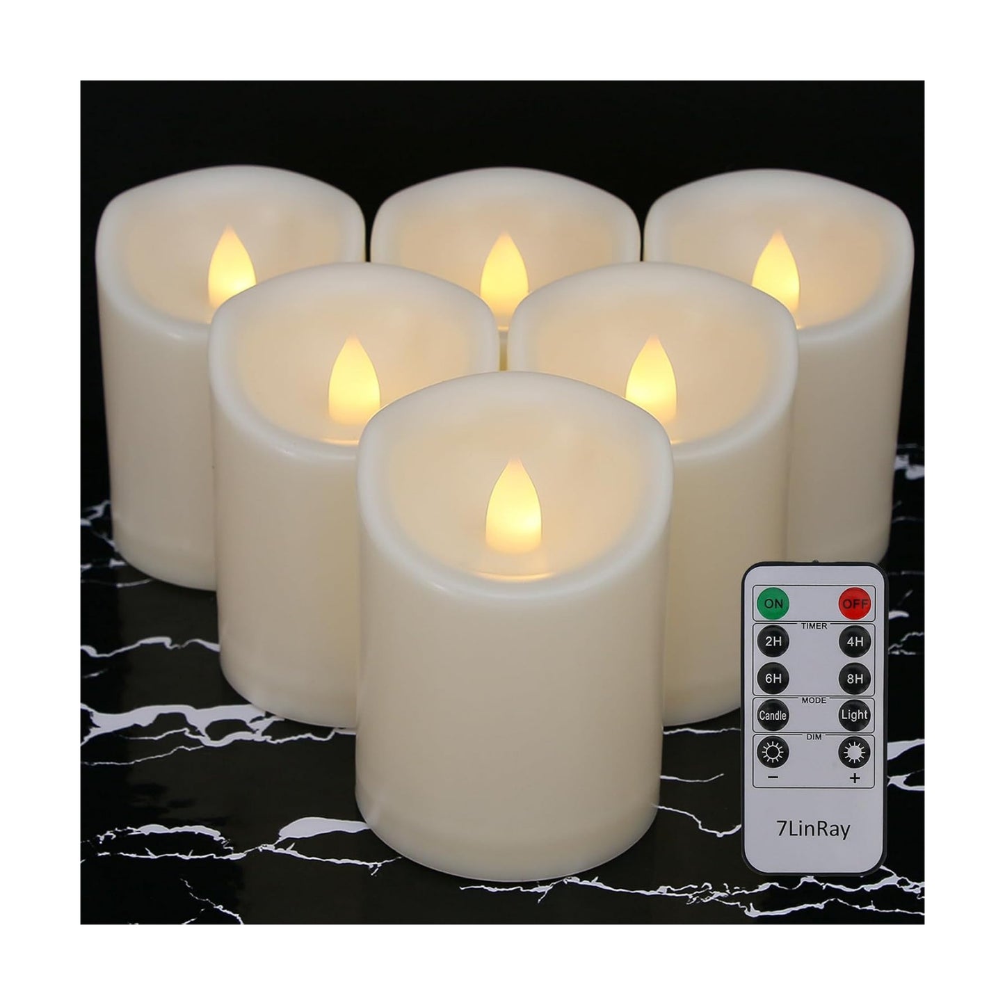 Battery Operated Flickering Flameless Candles with Remote and Timers, 1000 Hours Waterproof Outdoor Indoor LED Pillar