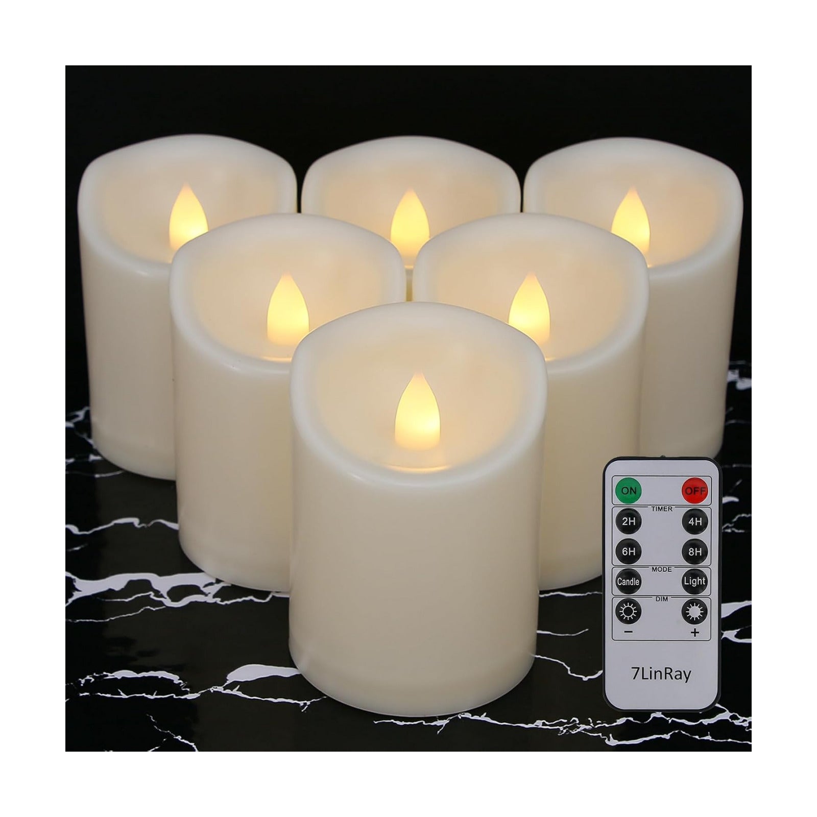 Battery Operated Flickering Flameless Candles with Remote and Timers, 1000 Hours Waterproof Outdoor Indoor LED Pillar