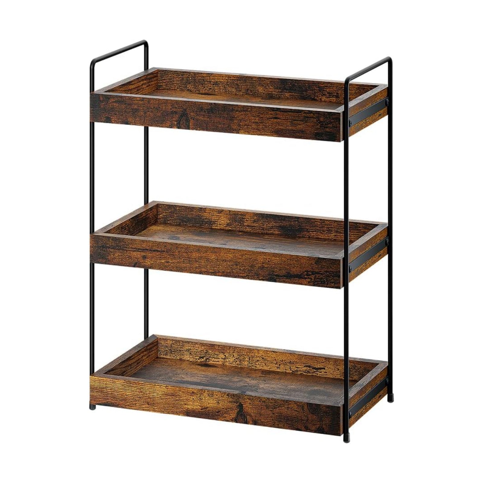 3-Tier Wood Bathroom Counter Organizer, Kitchen Spice Rack | Multi-use Vanity Shelf, Holds Skincare, Makeup, Perfume